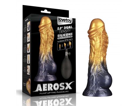 8'' Dual Density Silicone Inflatable Dildo - 2