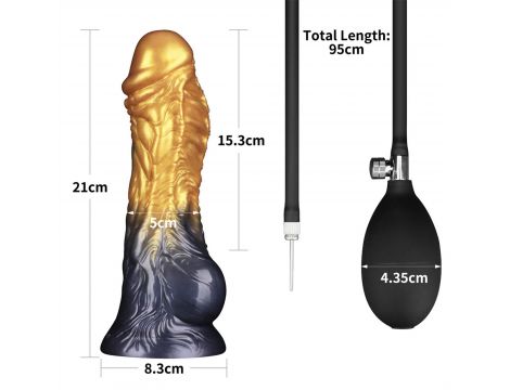 8'' Dual Density Silicone Inflatable Dildo - 3