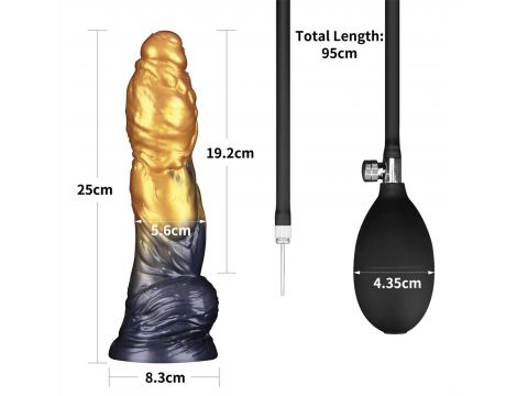 10'' Dual Density Silicone Inflatable Dildo - 4
