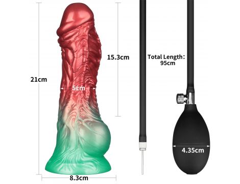 8'' Dual Density Silicone Inflatable Dildo - 2