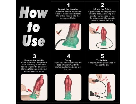 10'' Dual Density Silicone Inflatable Dildo - 3