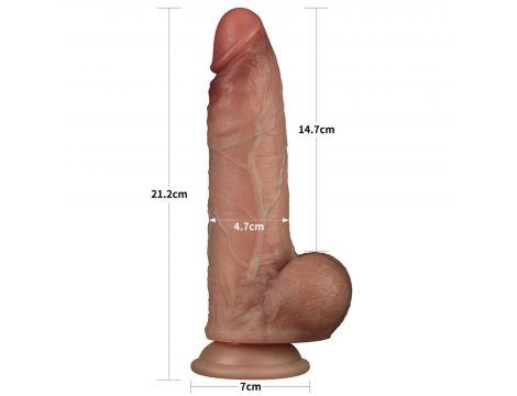 8.5'' Sliding Skin Pro Dual Layer Silicone Dong - 3