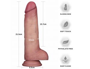 8.5'' Sliding Skin Pro II Dual Layer Silicone Dong