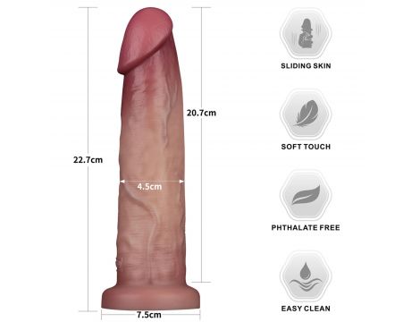 9'' Sliding Skin Pro II Dual Layer Silicone Dong - 2