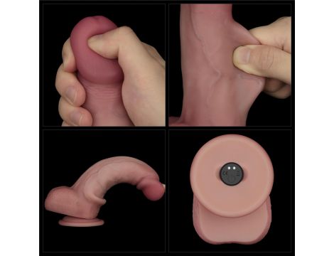 8" Vibrating Sliding Skin Pro II Dual Layer Silicone Dong - 23