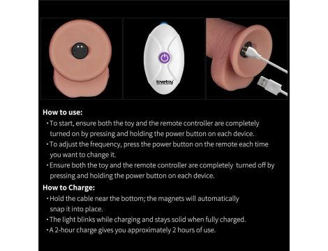 8.5" Vibrating Sliding Skin Pro II Dual Layer Silicone Dong - 16