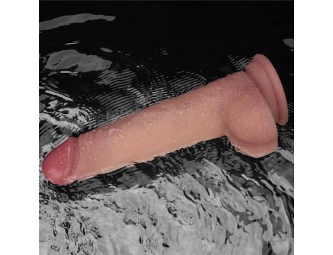 8.5" Vibrating Sliding Skin Pro II Dual Layer Silicone Dong - 19