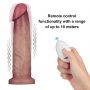 9" Vibrating Sliding Skin Pro II Dual Layer Silicone Dong - 6