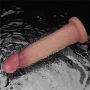 9" Vibrating Sliding Skin Pro II Dual Layer Silicone Dong - 20