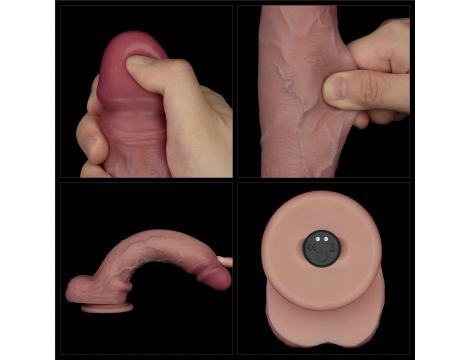 10" Vibrating Sliding Skin Pro II Dual Layer Silicone Dong - 22