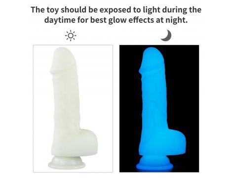 Dildo silikonowe świecące w ciemności Lovetoy Lumino Play 19 cm - 3
