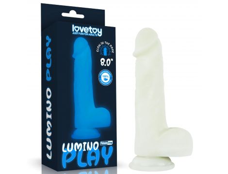 Dildo Lovetoy Lumino Play silikonowe świecące 20 cm - 2