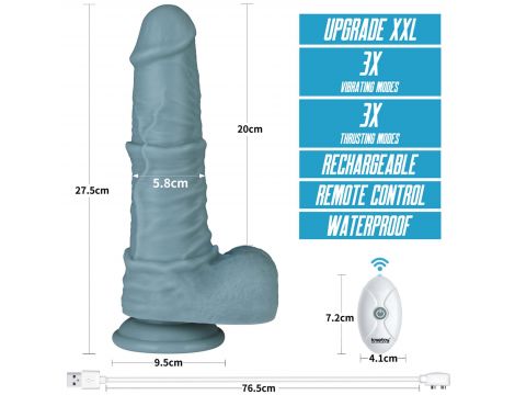 11'' Rechargeable Thrusting and Vibrating Silicone Dildo with Remote - 4