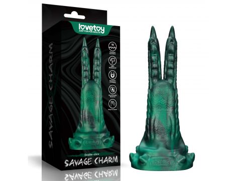 Dildo wibrujące podwójne pazury silikonowe Lovetoy 19 cm - 3