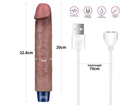 9" REAL SOFTEE Rechargeable Silicone Vibrating Dildo - 2