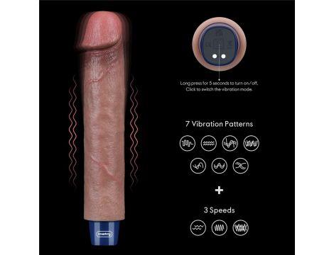 9" REAL SOFTEE Rechargeable Silicone Vibrating Dildo - 11