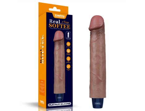 9" REAL SOFTEE Rechargeable Silicone Vibrating Dildo - 17