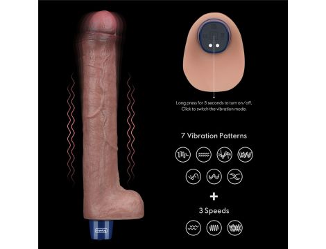 10.5" REAL SOFTEE Rechargeable Silicone Vibrating Dildo - 13