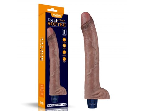 11" REAL SOFTEE Rechargeable Silicone Vibrating Dildo - 17