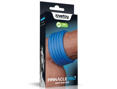Pierścień erekcyjny Lovetoy żebrowany silikon niebieski 3,5 cm - 2