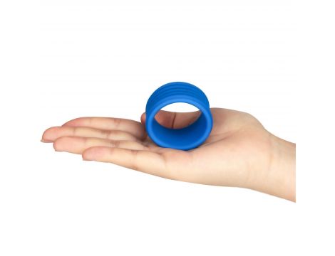 Pierścień erekcyjny Lovetoy żebrowany silikon niebieski 3,5 cm - 3