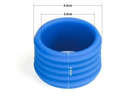 Pierścień erekcyjny Lovetoy żebrowany silikon niebieski 3,5 cm - 10