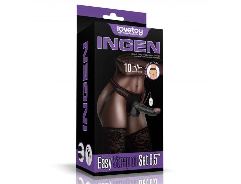Vibrating Easy Strapon Set Black - 4