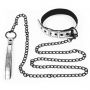 Bondage Fetish Metallic Pup Collar With Leash - 2