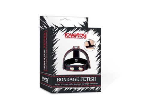 Bondage Fetish TStyle Leather Cockring With Ball Divider
