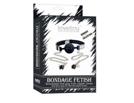 Breathable Ball Gag With Nipple Clamp - 5