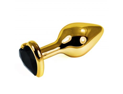 Gold Heart Plug Black - 2