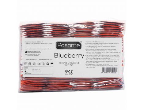 Prezerwatywy jagodowe Pasante Blueberry Blast fioletowe 144 szt - 2