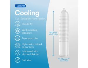 Prezerwatywy Pasante Cooling prążkowane chłodzące 144 szt