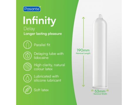 Prezerwatywa opóźniająca Pasante Infinity X Delay naturalna 19 cm 1 sztuka