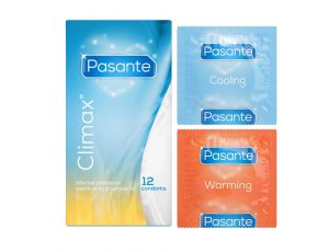 Prezerwatywy Pasante Climax prążkowane rozgrzewająco chłodzące 12 szt