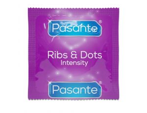 Prezerwatywy prążkowane kropkowane Pasante Intensity 12 szt