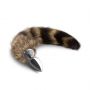 Srebrny metalowy korek analny z ogonem Crushious 6 cm - 4