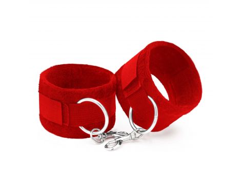 TOUGH LOVE VELCRO HANDCUFFS WITH EXTRA 40CM CHAIN CRUSHIOUS RED - 2