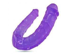 Dildo podwójne Double Trouble Crushious fioletowe 27 cm