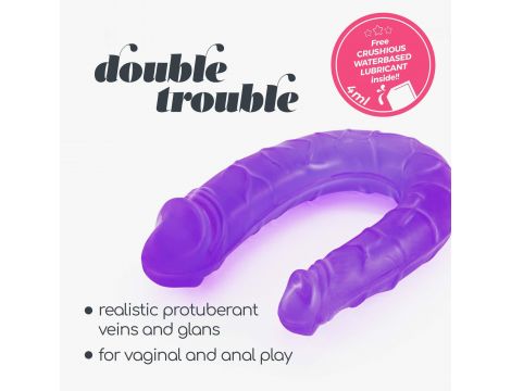 Dildo podwójne Double Trouble Crushious fioletowe 27 cm - 5