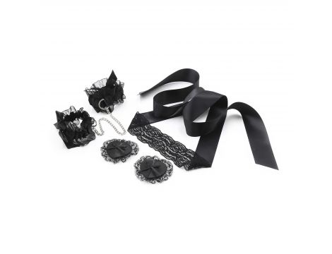 Koronowy Zestaw Bondage Lace Me Up Crushious Czarny - 3