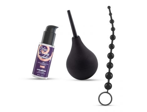Zestaw analny Crushious gruszka 90 ml łańcuszek 10 perełek - 3