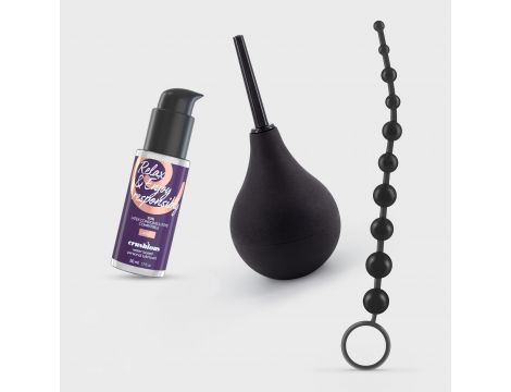 Zestaw analny Crushious gruszka 90 ml łańcuszek 10 perełek - 2