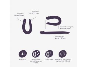 Podwójne dildo Crushious Deep Diver fioletowe z lubrykantem 50ml