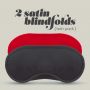 2 SATIN BLINDFOLDS CRUSHIOUS BLACK & RED - 4