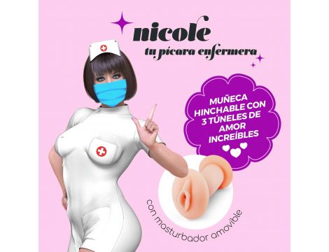 Lalka dmuchana Crushious Nicole pielęgniarka 155 cm z masturbatorem - 10