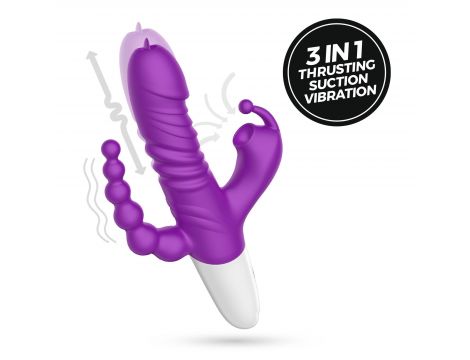 Wibrator punktu G Crushious Wrangler z posuwem i ssaniem USB 23 cm - 2