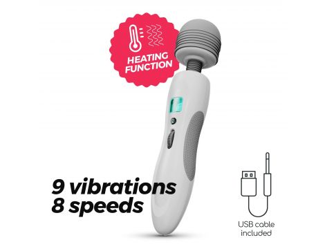 Masażer wand Crushious Harlequin z podgrzewaniem USB 27 cm - 7