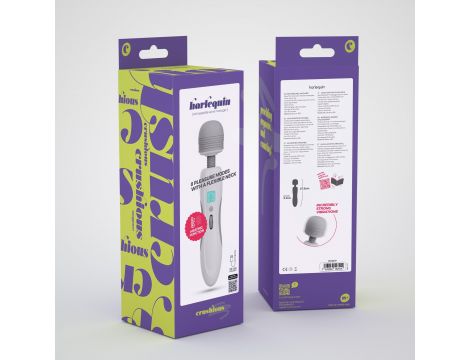 Masażer wand Crushious Harlequin z podgrzewaniem USB 27 cm - 9