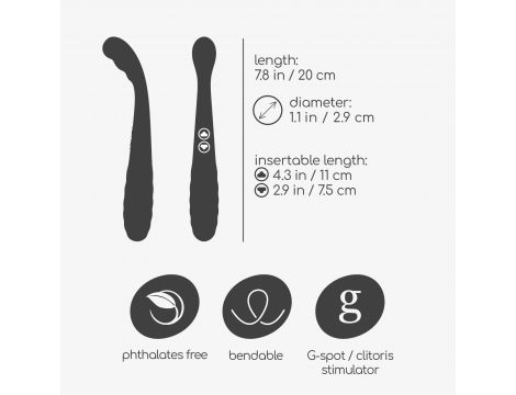 Wibrator punktu G Crushious Pixie dualny USB 20 cm - 8